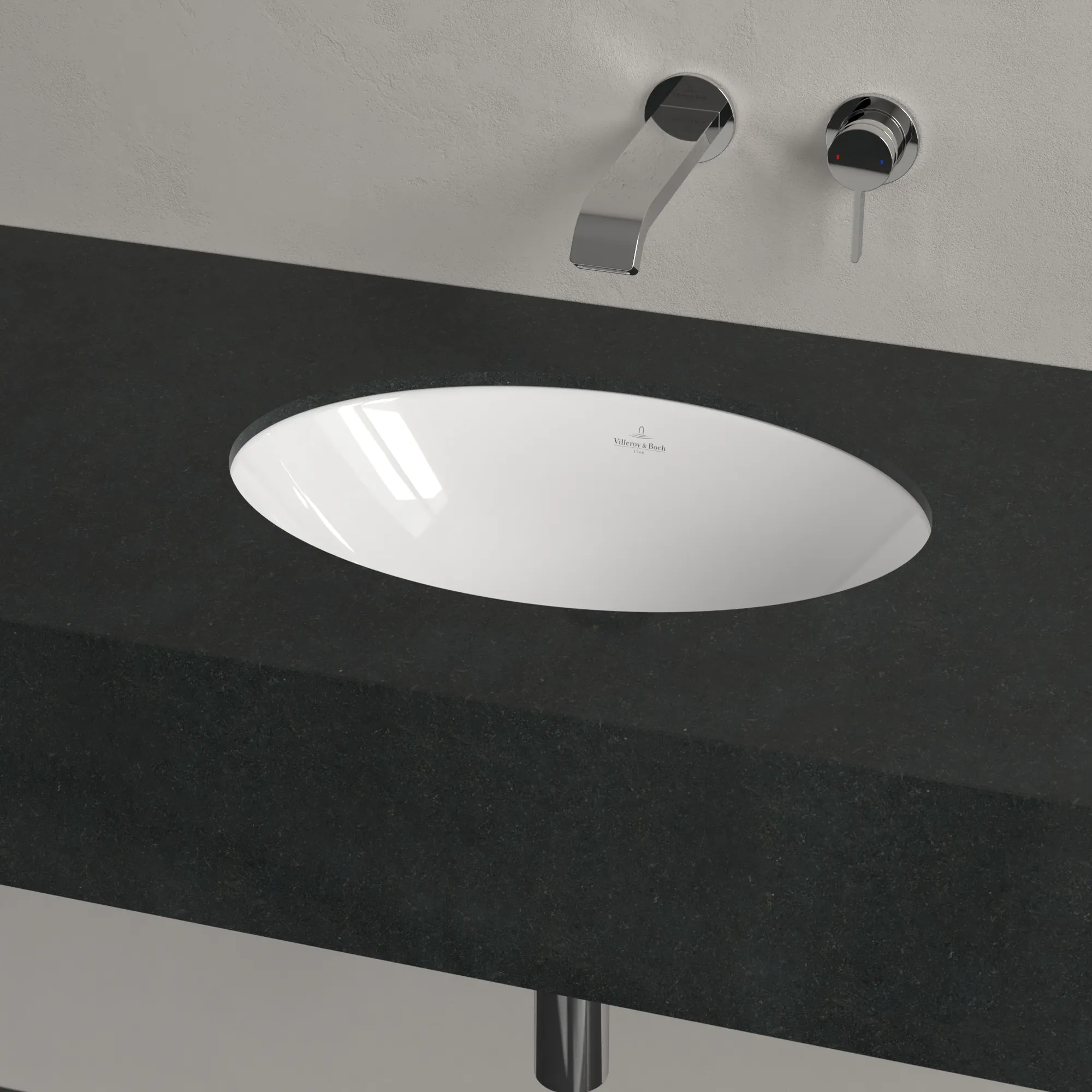 Villeroy & Boch Unterbauwaschtisch aus TitanCeram „Loop & Friends“ 505 × 360 × 185 mm, ohne Hahnlochbohrung in Weiß Alpin Villeroy & Boch Unterbauwaschtisch aus TitanCeram „Loop & Friends“ 505 × 360 × 185 mm, ohne Hahnlochbohrung in Weiß Alpin