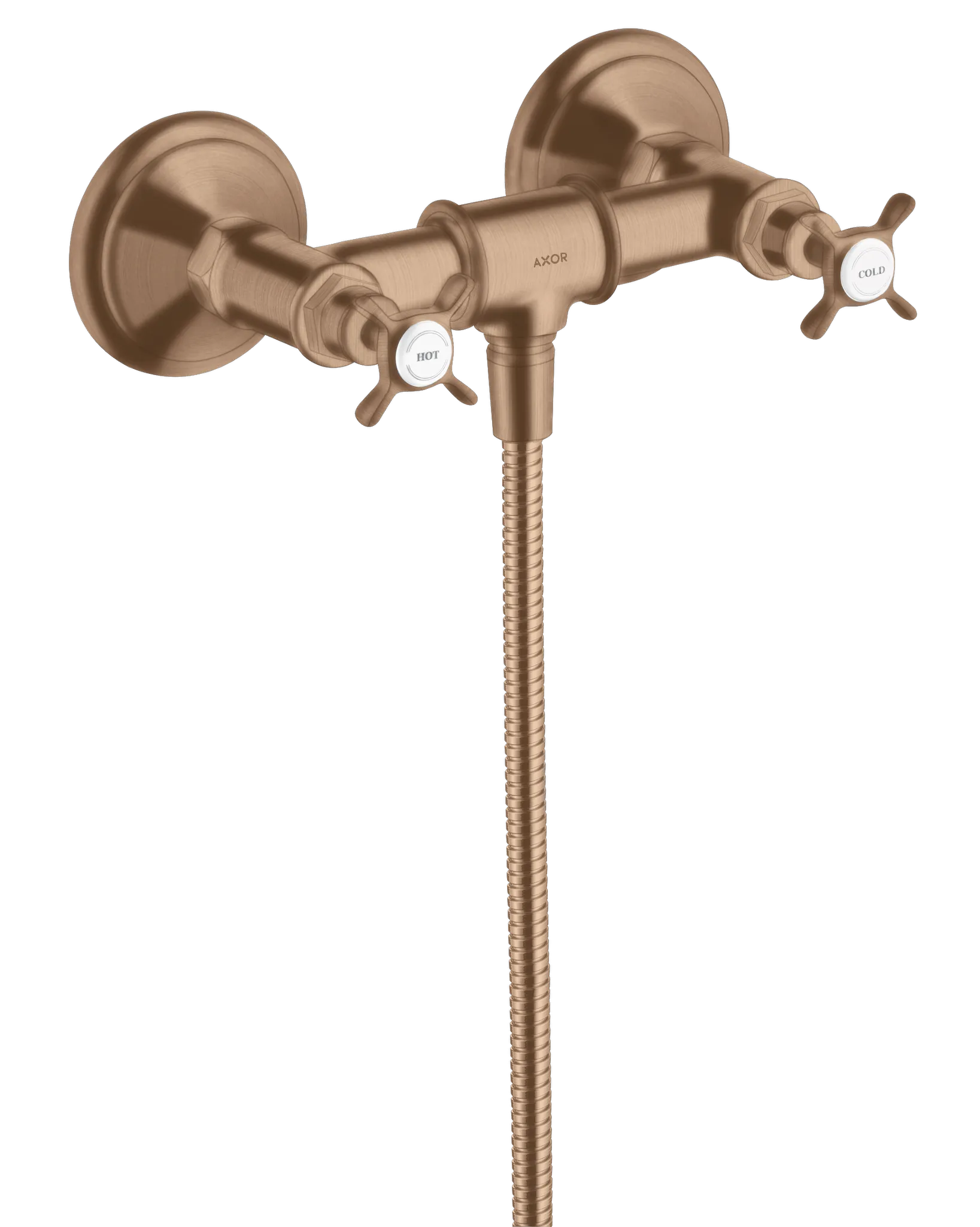 Hansgrohe AXOR Montreux 2-Griff Brausearmatur Aufputz, Brushed Red Gold