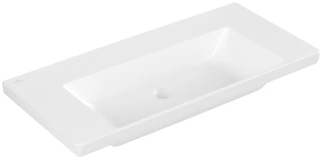 Villeroy & Boch Wandwaschtisch aus TitanCeram „Subway 3.0“ 1000 × 470 × 165 mm, ohne Hahnlochbohrung in Stone White Villeroy & Boch Wandwaschtisch aus TitanCeram „Subway 3.0“ 1000 × 470 × 165 mm, ohne Hahnlochbohrung in Stone White