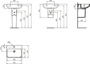 Ideal Standard Waschtisch i.life B 1 Hahnloch, weiß, 550x440x180 mm Ideal Standard Waschtisch i.life B 1 Hahnloch, weiß, 550x440x180 mm