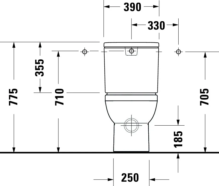 Stand-WC Kombi No.1,Weiß, 650mm,riml,TS,Abg.waagr.,var.Zul.,HYG Stand-WC Kombi No.1,Weiß, 650mm,riml,TS,Abg.waagr.,var.Zul.,HYG