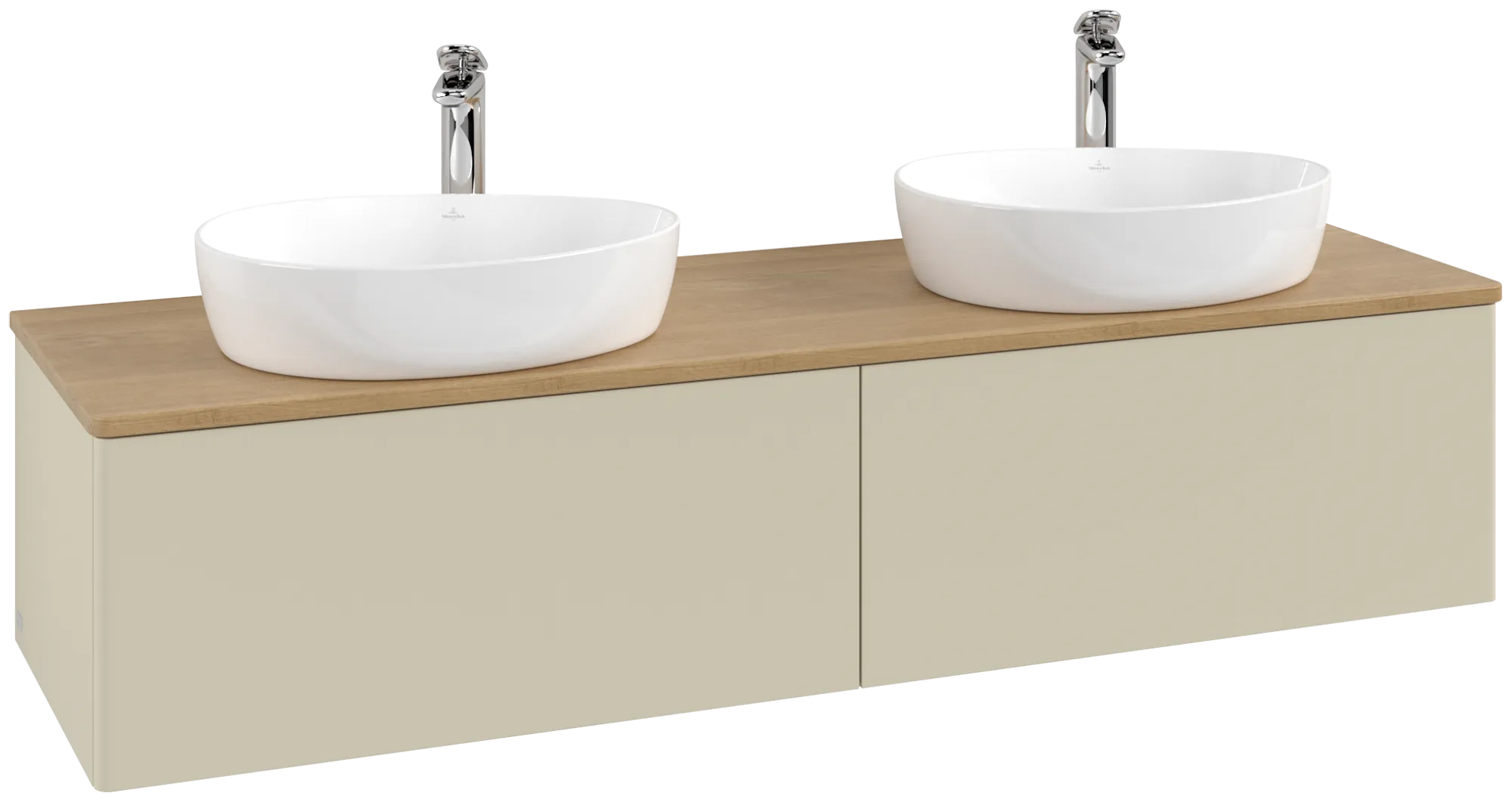 Villeroy & Boch Antao Waschbeckenunterschrank L39_5, 1600x360x500 mm, Silk Grey Matt Lacquer / Honey Oak