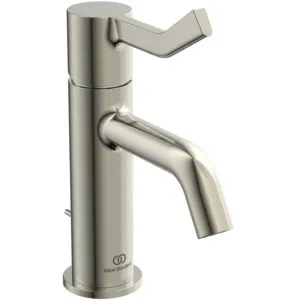 Waschischarmatur Joy Ausladung 110mm mit Ablaufgarnitur mit langem Griff Brushed Gold Waschischarmatur Joy Ausladung 110mm mit Ablaufgarnitur mit langem Griff Brushed Gold