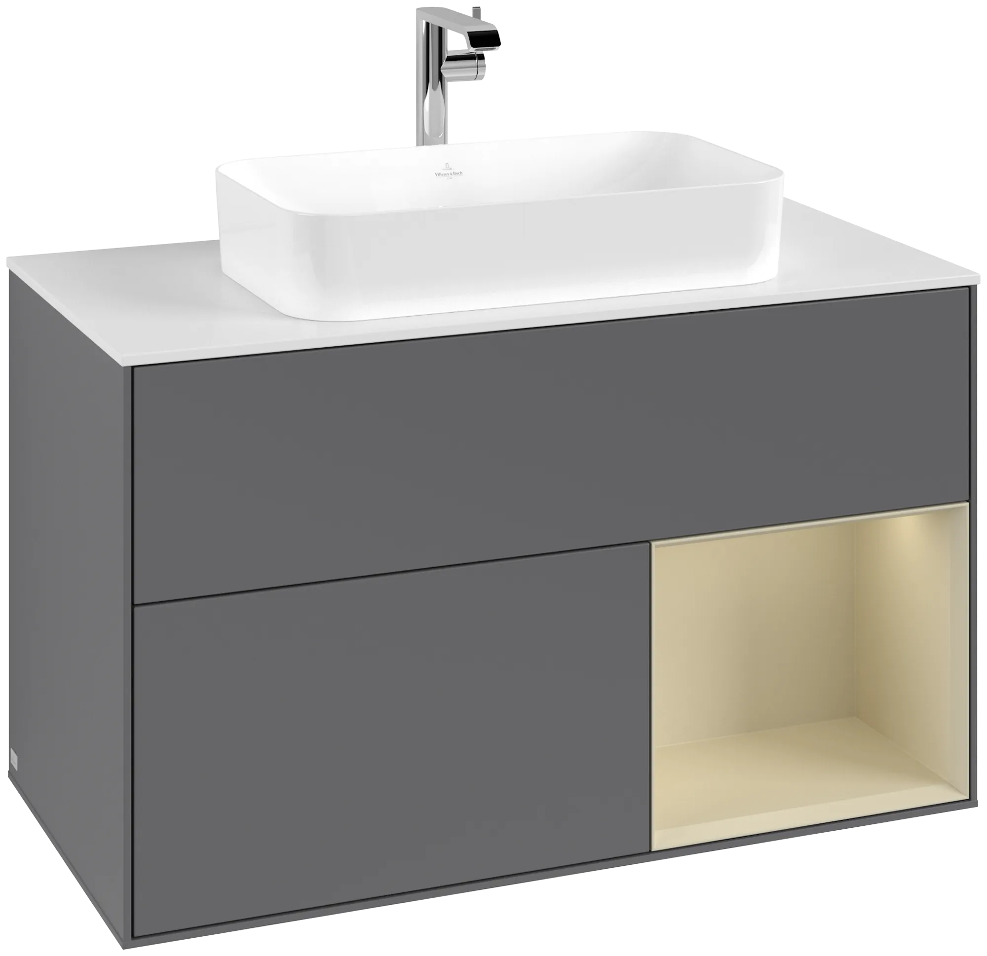 Villeroy & Boch Waschbeckenunterschrank Finion G25, 1000 x 603 x 501 mm, anthrazit-silber