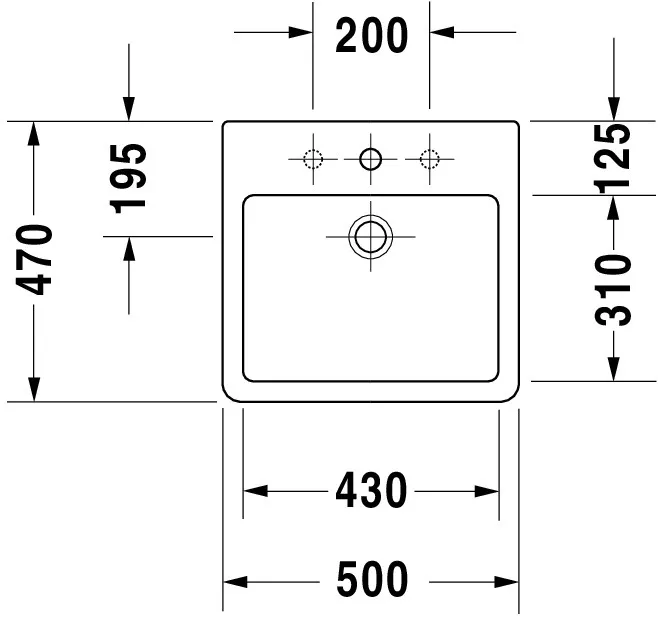Aufsatzwaschtisch „Vero“, mit Überlauf, Hahnlochposition mittig Aufsatzwaschtisch „Vero“, mit Überlauf, Hahnlochposition mittig