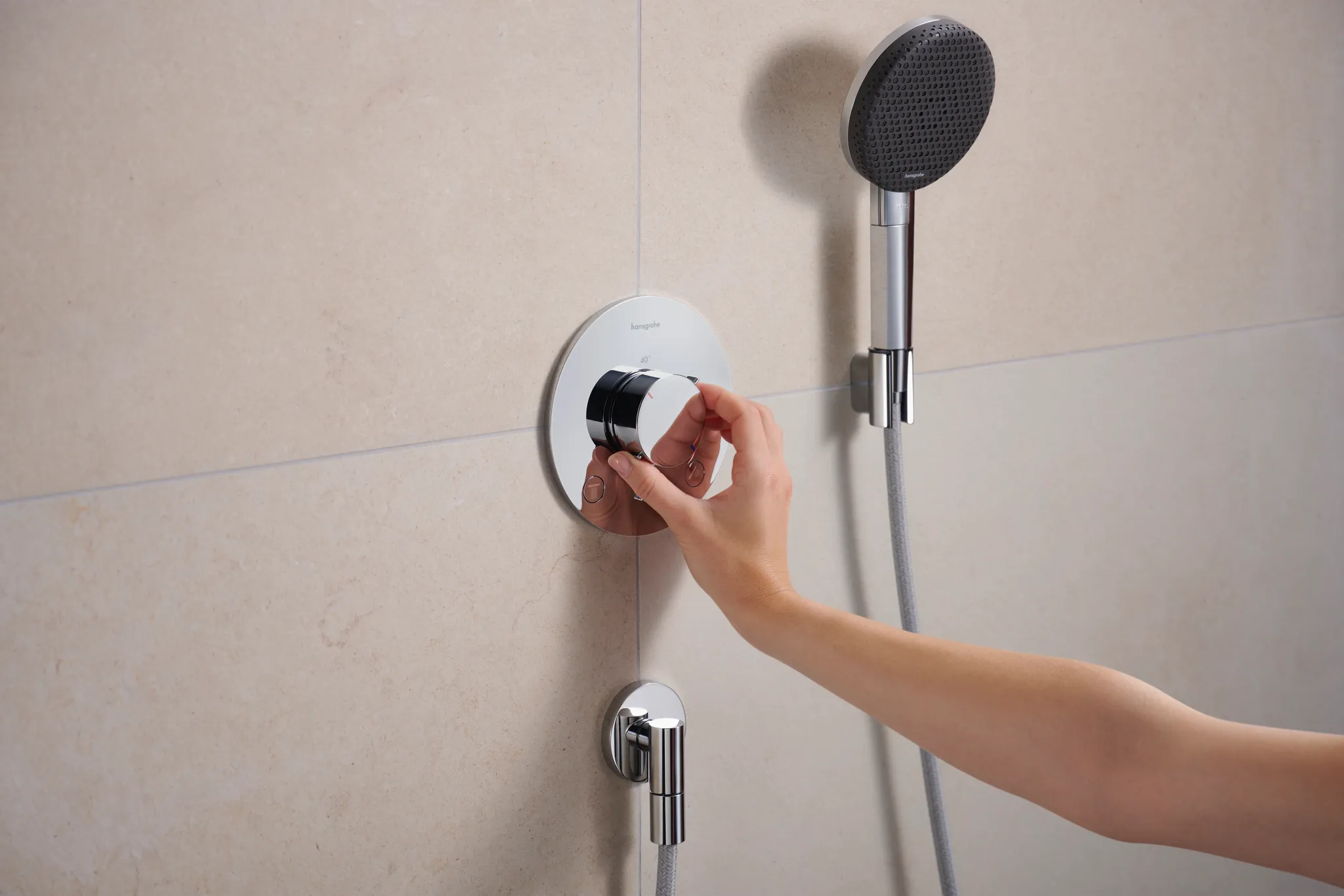 Hansgrohe Unterputz-Armatur „Ecostat Comfort Q“ Ausladung 0 mm in Chrom