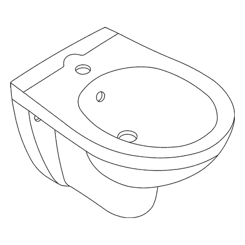 Wandbidet Bau Keramik 39433, 1 Hahnloch, mit Überlauf, aus Sanitärkeramik, alpinweiß Wandbidet Bau Keramik 39433, 1 Hahnloch, mit Überlauf, aus Sanitärkeramik, alpinweiß