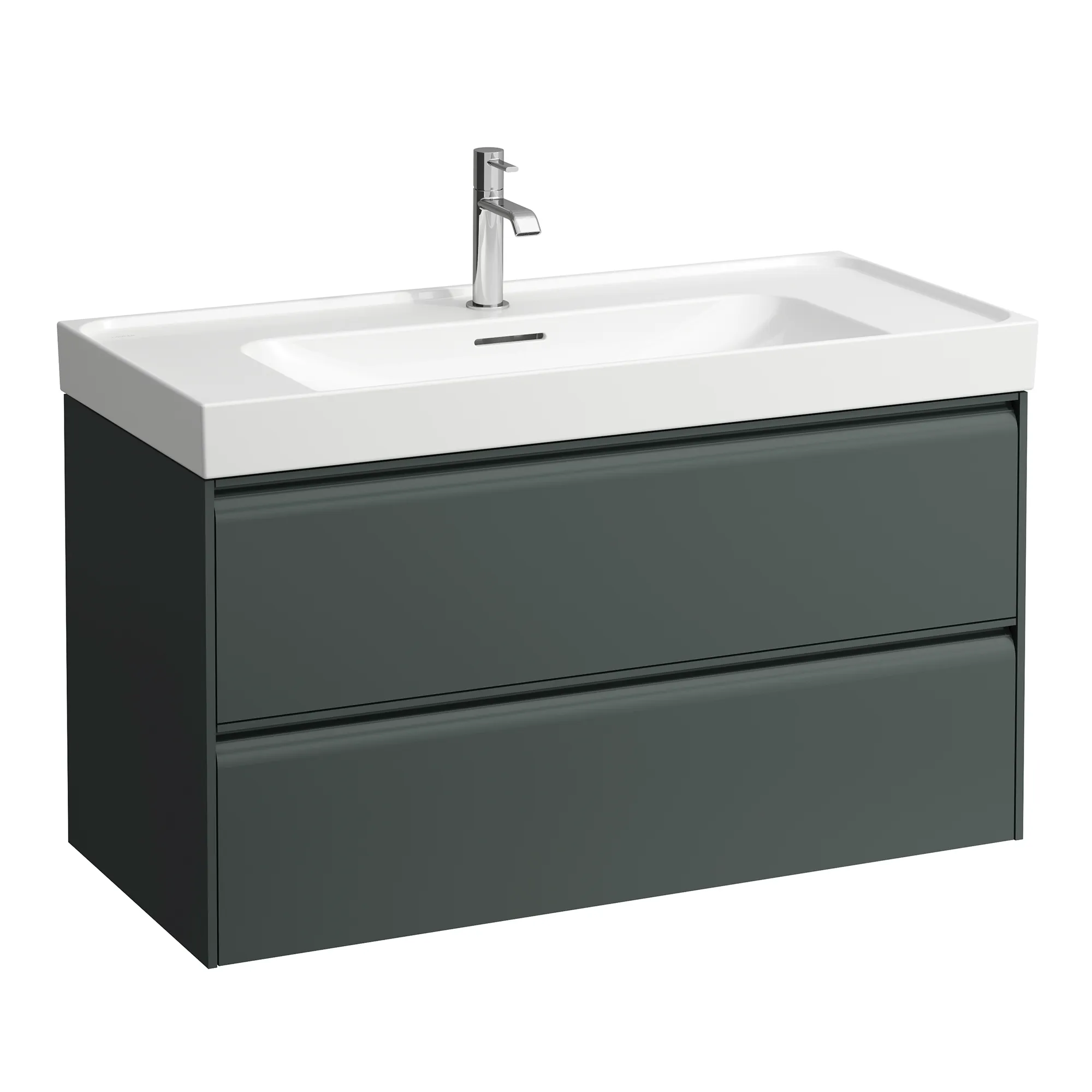 Waschtischunterbau, MEDA, 448x984x515, mit 2 Schubladen, 1 Ordnungssystem, integrierte Griffleiste, Vollauszug und Soft-Close, für Waschtisch MEDA