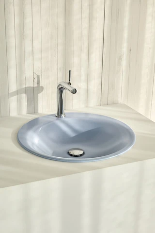 Einbauwaschtisch „BetteLux“, ohne Überlauf, ohne Hahnlochbohrung ⌀ 50 × 10 cm in Manhattan Einbauwaschtisch „BetteLux“, ohne Überlauf, ohne Hahnlochbohrung ⌀ 50 × 10 cm in Manhattan