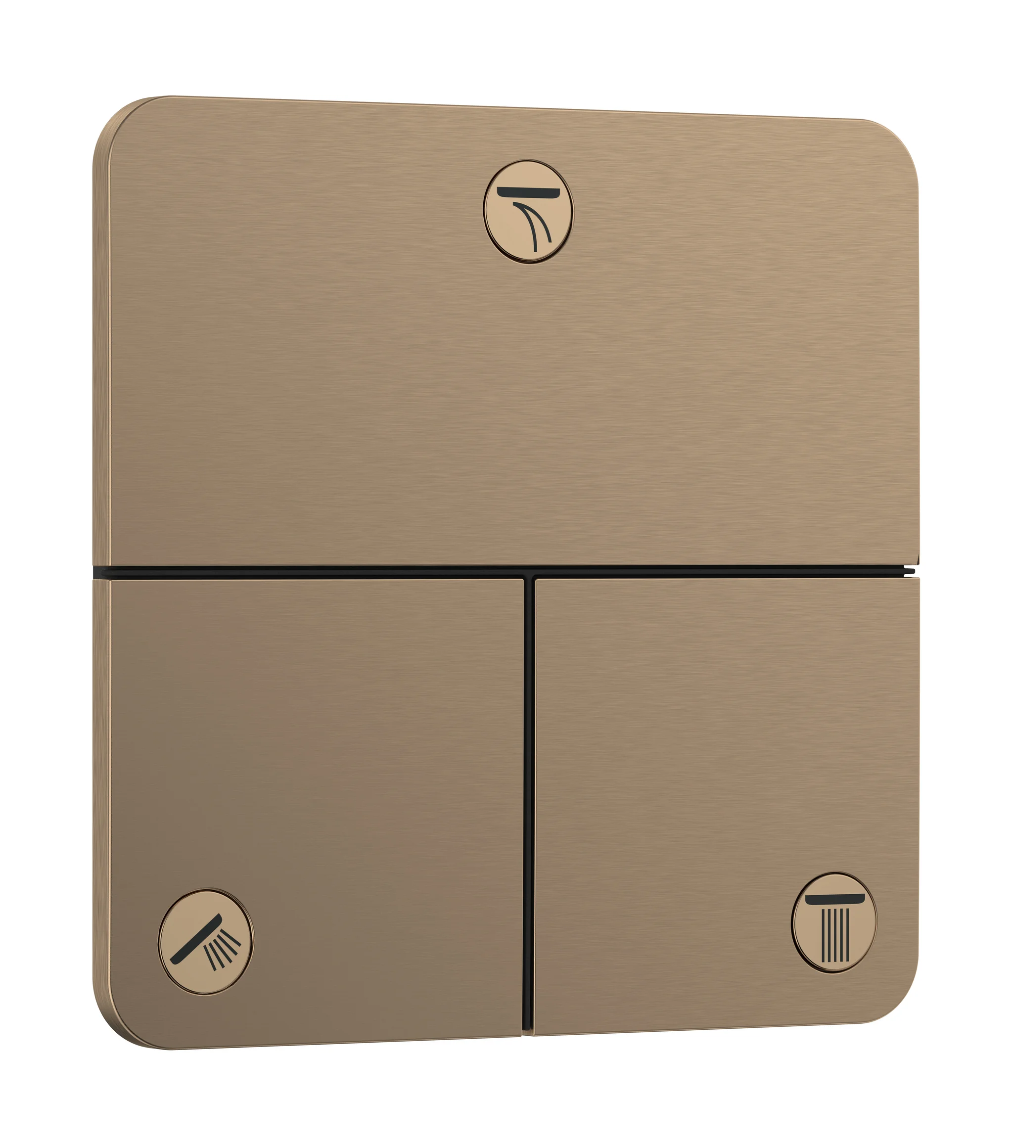 Hansgrohe ShowerSelect Comfort Q Ventil Unterputz, Brushed Bronze, 3 Verbraucher, Durchflussmenge 26 l/min, max. Betriebsdruck 10 bar Hansgrohe ShowerSelect Comfort Q Ventil Unterputz, Brushed Bronze, 3 Verbraucher, Durchflussmenge 26 l/min, max. Betriebsdruck 10 bar