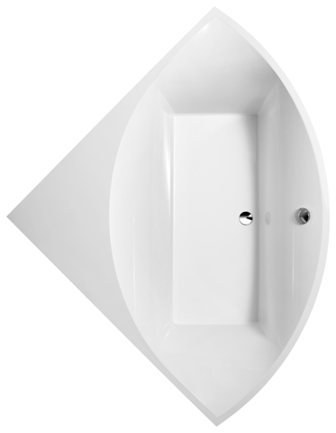 Villeroy & Boch Badewanne „Squaro“ viertelkreis 145 × 145 cm, viertelkreis, Mittelablauf 
