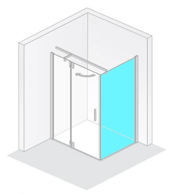 HSK Seitenwand für Drehtür an Nebenteil „K2P“ Glas Mattierung mittig (65 cm), Profile Chromoptik (Alu Hochglanz poliert), für 750 mm, H: 2000 mm HSK Seitenwand für Drehtür an Nebenteil „K2P“ Glas Mattierung mittig (65 cm), Profile Chromoptik (Alu Hochglanz poliert), für 750 mm, H: 2000 mm