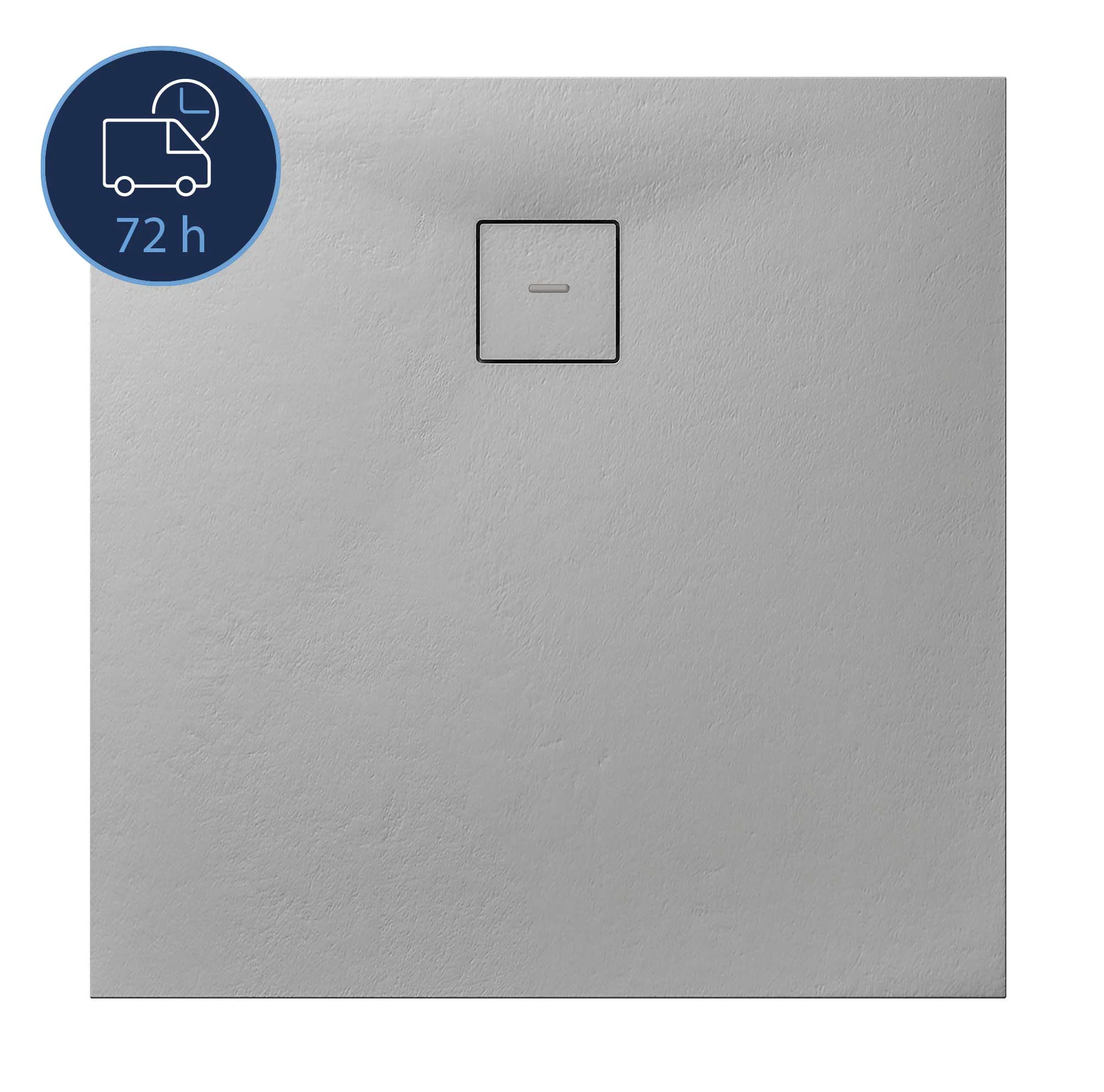 Breuer QUICK 72 Modern Line Steinoptik Quadratduschwanne, 1000x1000 mm, Höhe 40 cm, Steingrau