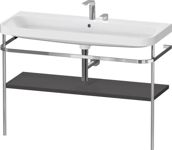 Duravit Waschtischunterschrank c-shaped Set mit Metallkonsole „Happy D.2 Plus“ 117,5 × 85 × 49 cm in Graphit Supermatt Duravit Waschtischunterschrank c-shaped Set mit Metallkonsole „Happy D.2 Plus“ 117,5 × 85 × 49 cm in Graphit Supermatt