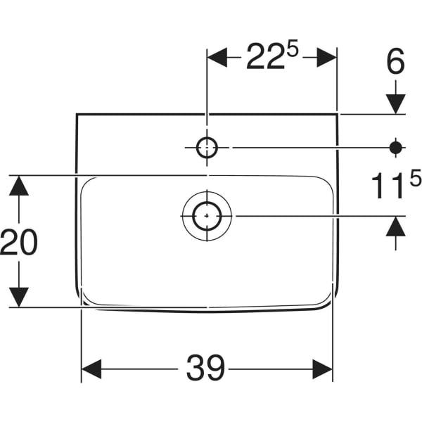 Aufsatzwaschtisch „Renova Plan“, rechteckig 45 × 34 cm in weiß alpin Aufsatzwaschtisch „Renova Plan“, rechteckig 45 × 34 cm in weiß alpin