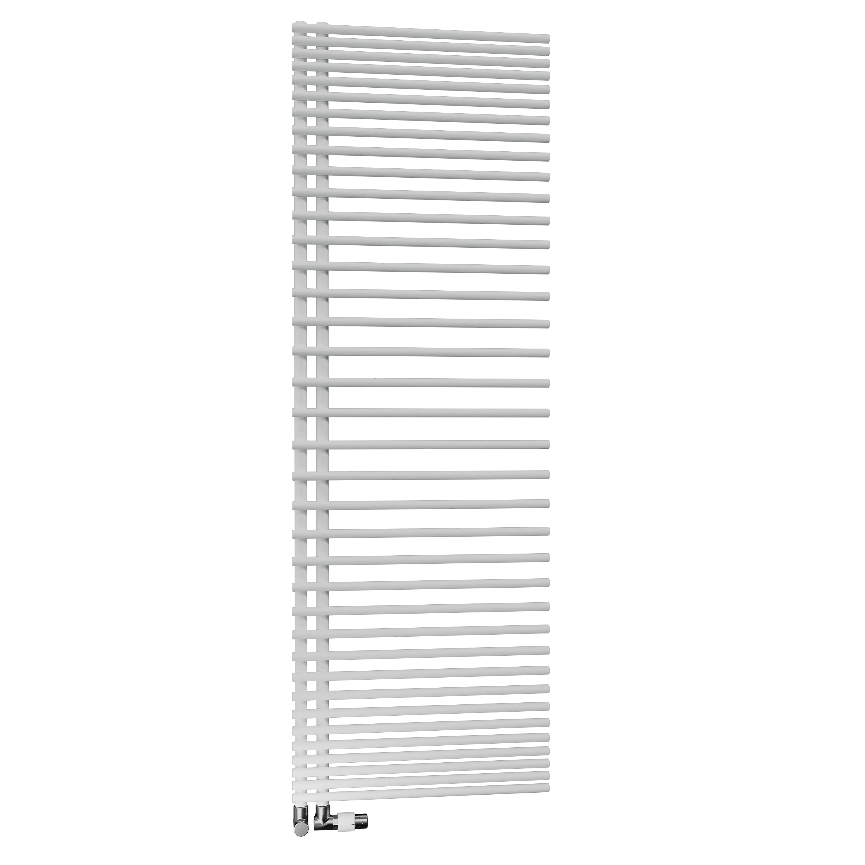 Arbonia Design-Heizkörper „Bagnotherm® Move“ 60 × 115 cm, links in glanzsilber Metallic