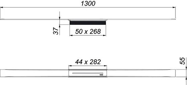 Duschrinne CeraFloor Select Edelstahl matt, 1300 mm