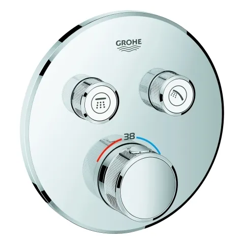 Thermostat Grohtherm SmartControl 29119, mit 2 Absperrventilen, Fertigmontageset für Rapido SmartBox, Wandrosette rund, chrom Thermostat Grohtherm SmartControl 29119, mit 2 Absperrventilen, Fertigmontageset für Rapido SmartBox, Wandrosette rund, chrom
