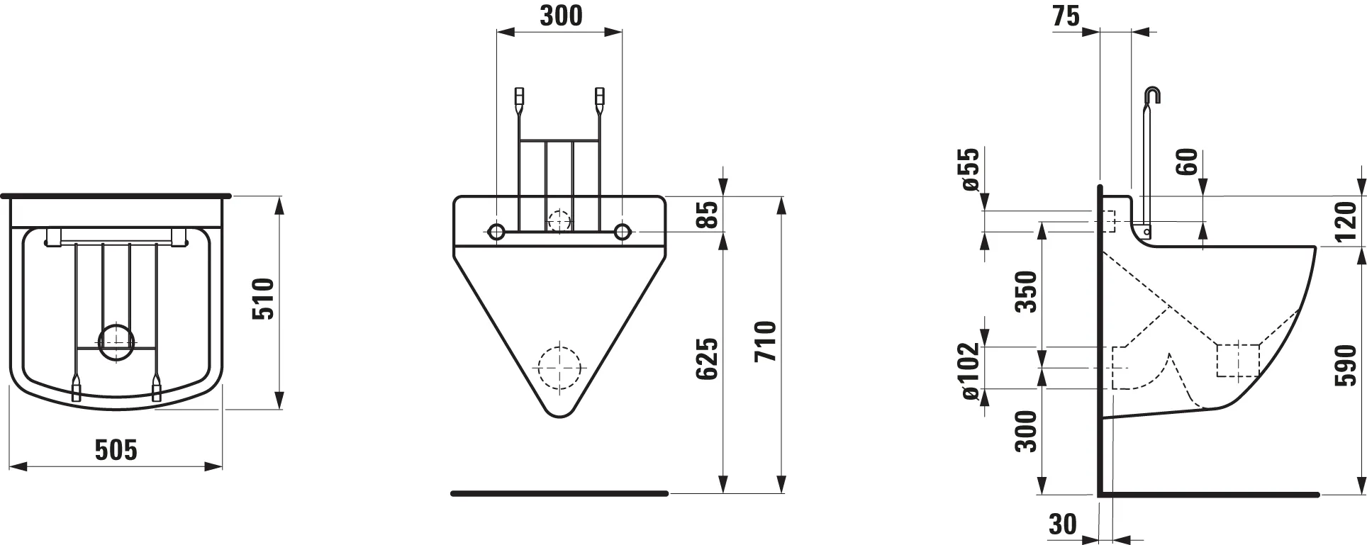 Wandausguss BERNINA 510x505x530 ohne Hahnloch mit Klapprost weiß Wandausguss BERNINA 510x505x530 ohne Hahnloch mit Klapprost weiß