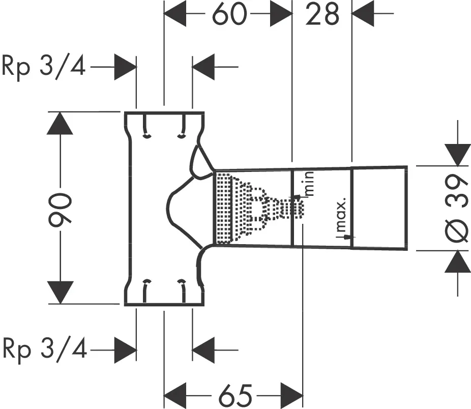Grundkörper Absperrventil DN20 Grundkörper Absperrventil DN20