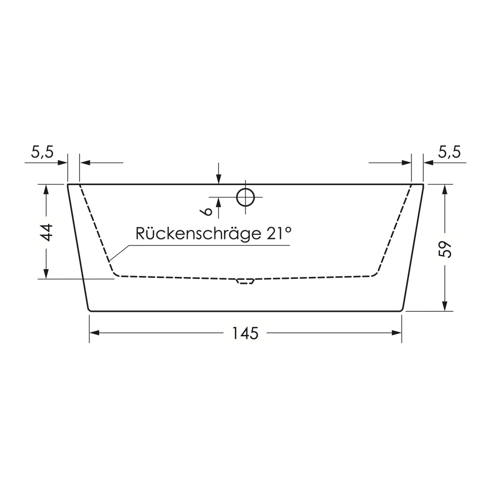 repaBAD Badewanne „Livorno Oval F“ freistehend oval 165 × 75 cm, Mittelablauf