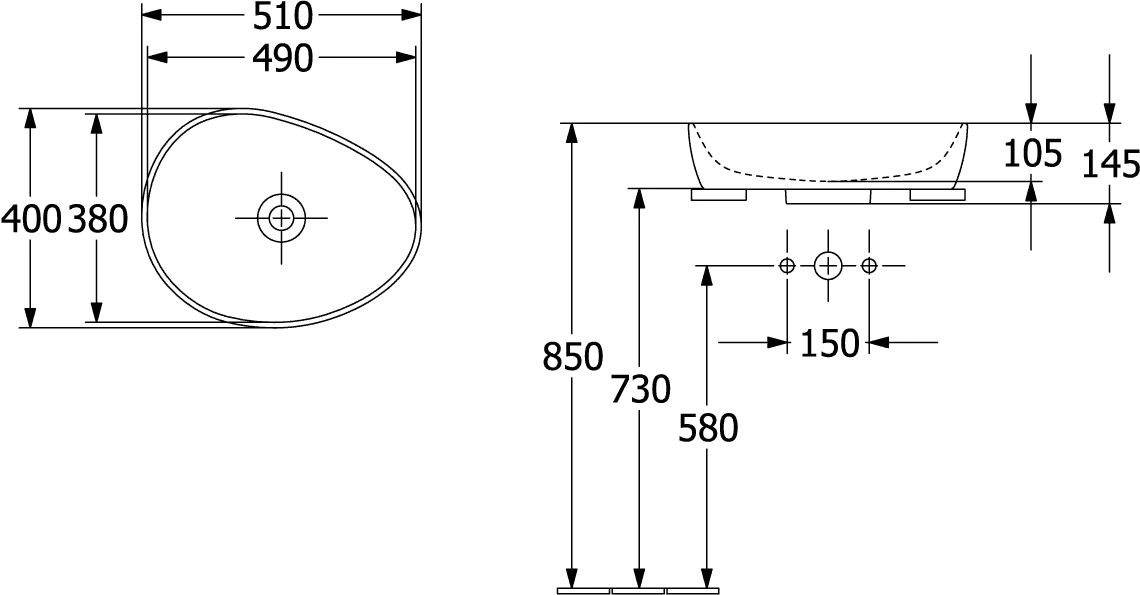 Villeroy & Boch Antao Aufsatzwaschbecken 510x400mm TitanCeram Asymmetrisch Almond CeramicPlus Villeroy & Boch Antao Aufsatzwaschbecken 510x400mm TitanCeram Asymmetrisch Almond CeramicPlus