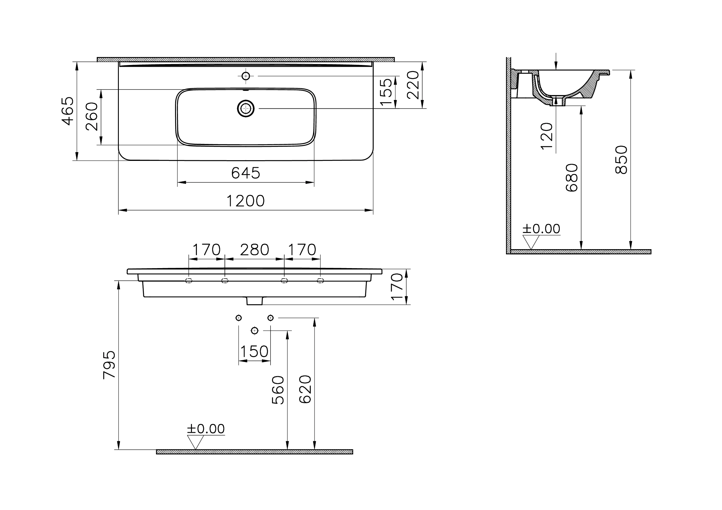 New S20 Round Möbelwaschtisch mit 1 Becken mit Hahnloch mittig 120 x 46 x 17 cm (BxTxH) Weiß Hochglanz New S20 Round Möbelwaschtisch mit 1 Becken mit Hahnloch mittig 120 x 46 x 17 cm (BxTxH) Weiß Hochglanz
