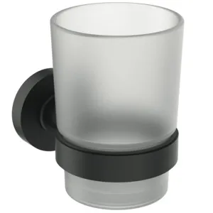 Zahnbecher IOM aus satiniertem Glas Chrom Zahnbecher IOM aus satiniertem Glas Chrom