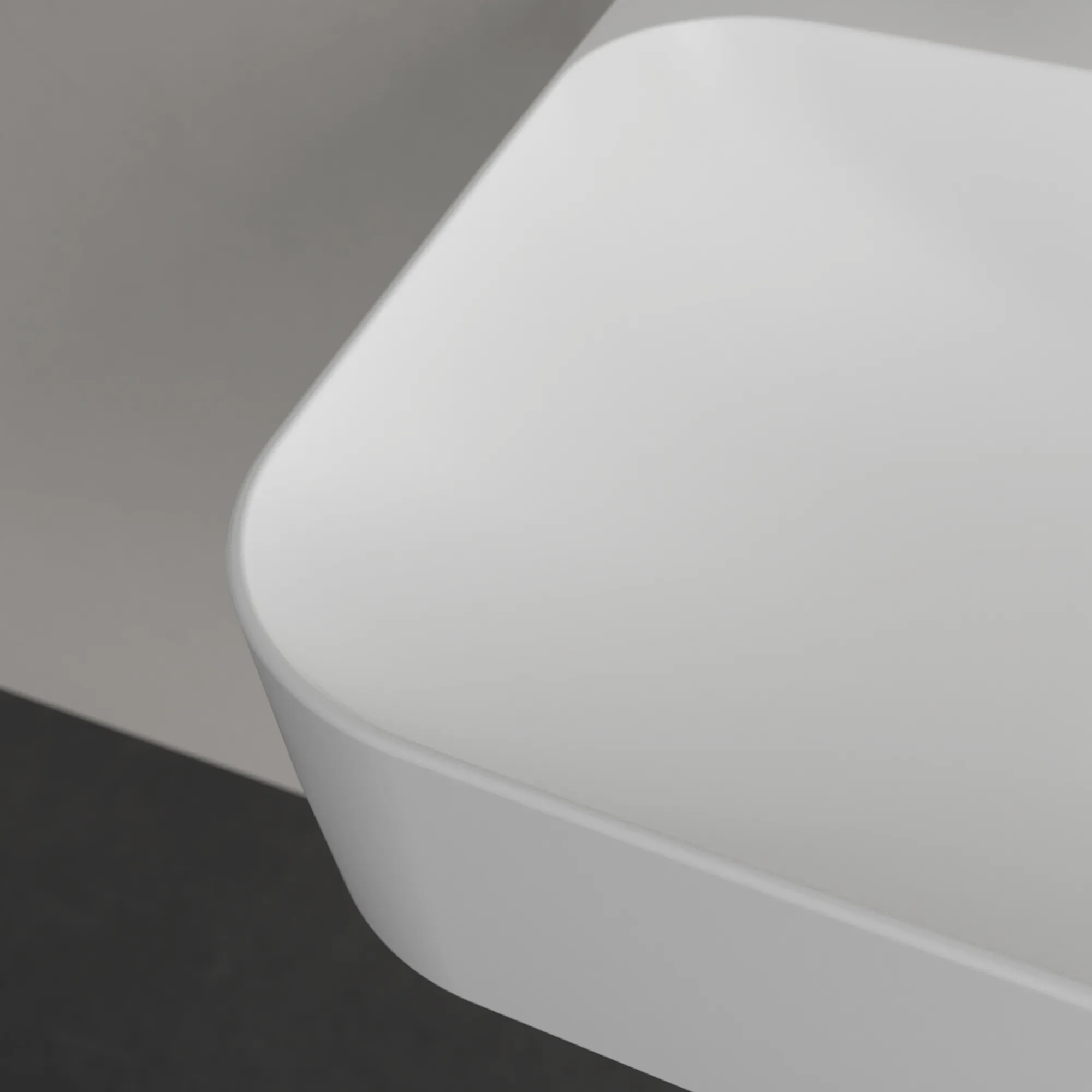 Villeroy & Boch Wandwaschtisch aus TitanCeram „Finion“ 600 × 470 × 164 mm, mit Hahnlochbohrung, Hahnlochposition mittig in Stone White, mit CeramicPlus
