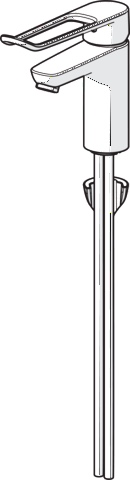 EHM Waschtischbatterie CLINICA 4502 Anschluss über Kupferrohre Bügelhebel Bedienungshebel lang Ausladung 114 mm DN 15 Chrom