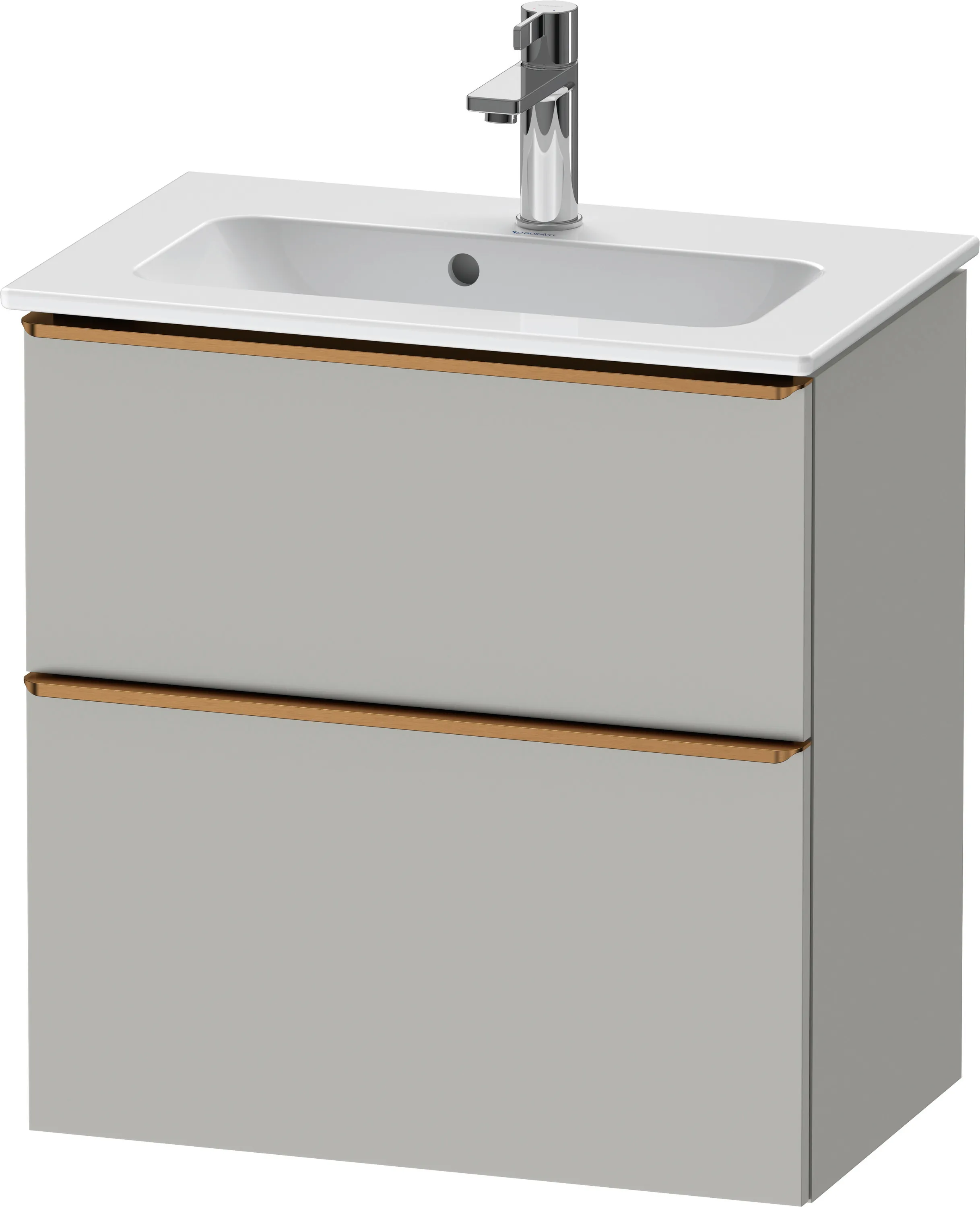 Duravit Waschtischunterschrank wandhängend „D-Neo“ 61 × 62,5 × 37,2 cm Betongrau Matt