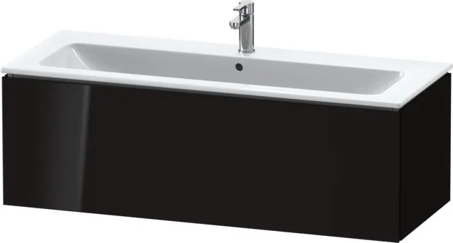 Duravit Waschtischunterschrank wandhängend „L-Cube“ 122 × 40 × 48,1 cm Schwarz Hochglanz Duravit Waschtischunterschrank wandhängend „L-Cube“ 122 × 40 × 48,1 cm Schwarz Hochglanz