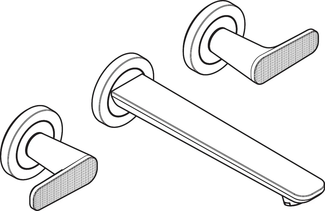 Hansgrohe AXOR Citterio C 3-Loch Waschtischarmatur Unterputz, Chrom, Ausladung 193 mm, Hebelgriff, Normalstrahl, max. Durchfluss 5 l/min