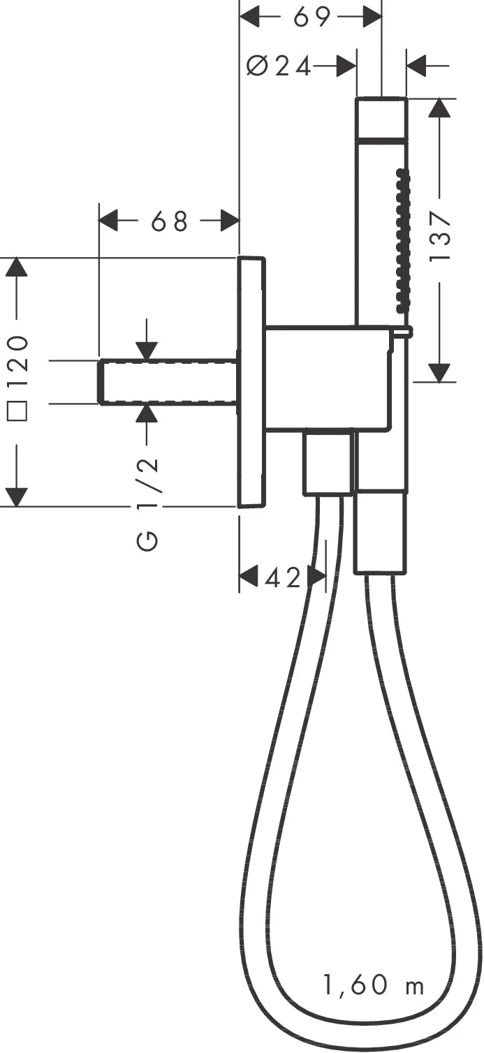 Handbrause „Axor Citterio C“ in Chrom