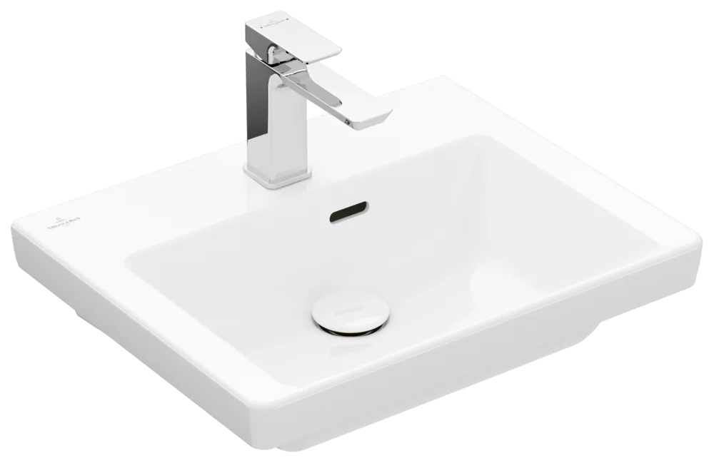 Villeroy & Boch Handwaschbecken Subway 3.0, 500x400x145 mm, weiß Alpin, Rechteck, glänzend, mit Überlauf, 1-Loch-Armatur