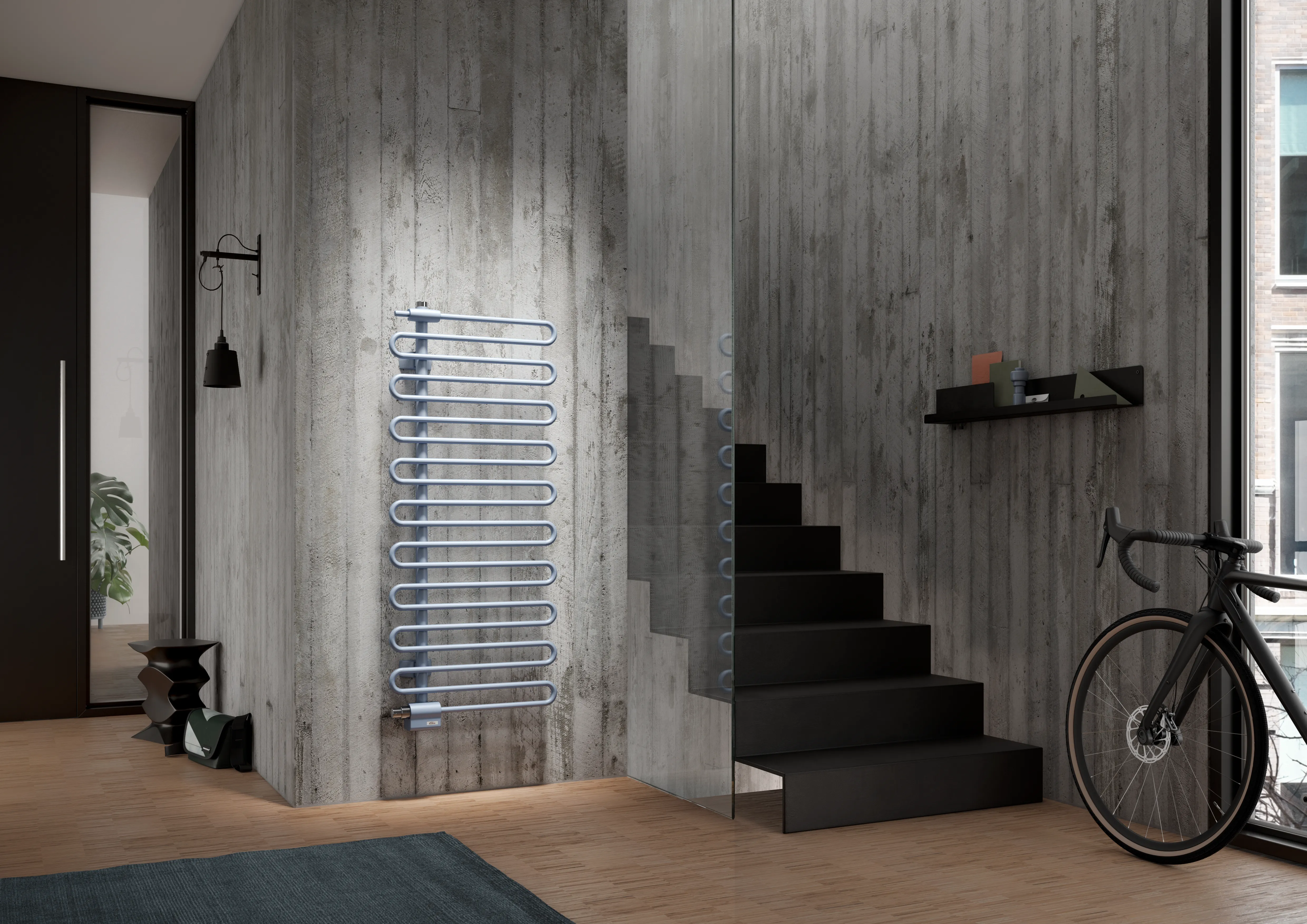 Kermi Design-Heizkörper „Icaro®“ 40 × 186,6 cm in glanzsilber Metallic Kermi Design-Heizkörper „Icaro®“ 40 × 186,6 cm in glanzsilber Metallic