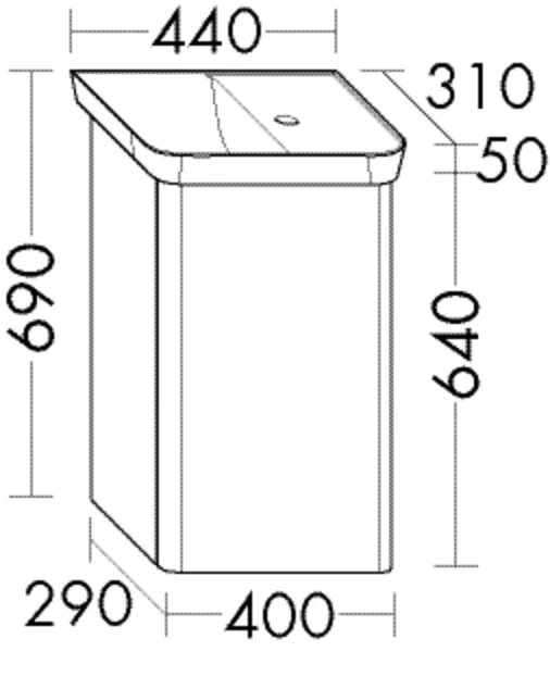 burgbad Waschtischunterschrank „Iveo“ 480 × 730 × 350 mm in Eiche Dekor Cashmere