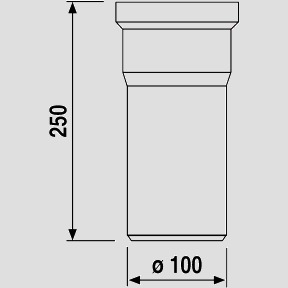 WC-Anschlussstutzen 250 mm d:100, weiß