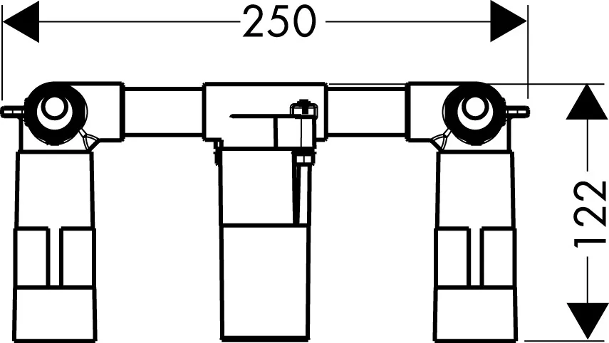 3-Loch Waschtischarmatur Axor Massaud Grundkörper Wandversion 3-Loch Waschtischarmatur Axor Massaud Grundkörper Wandversion
