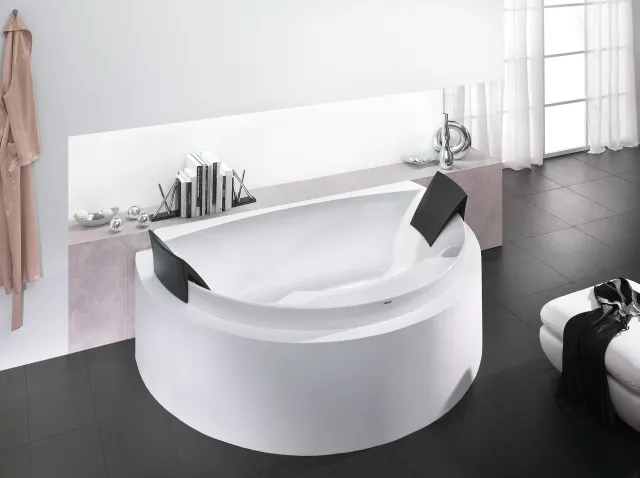 Hoesch Badewanne „Aviva“ halbkreis 180 × 118,5 cm in Weiß