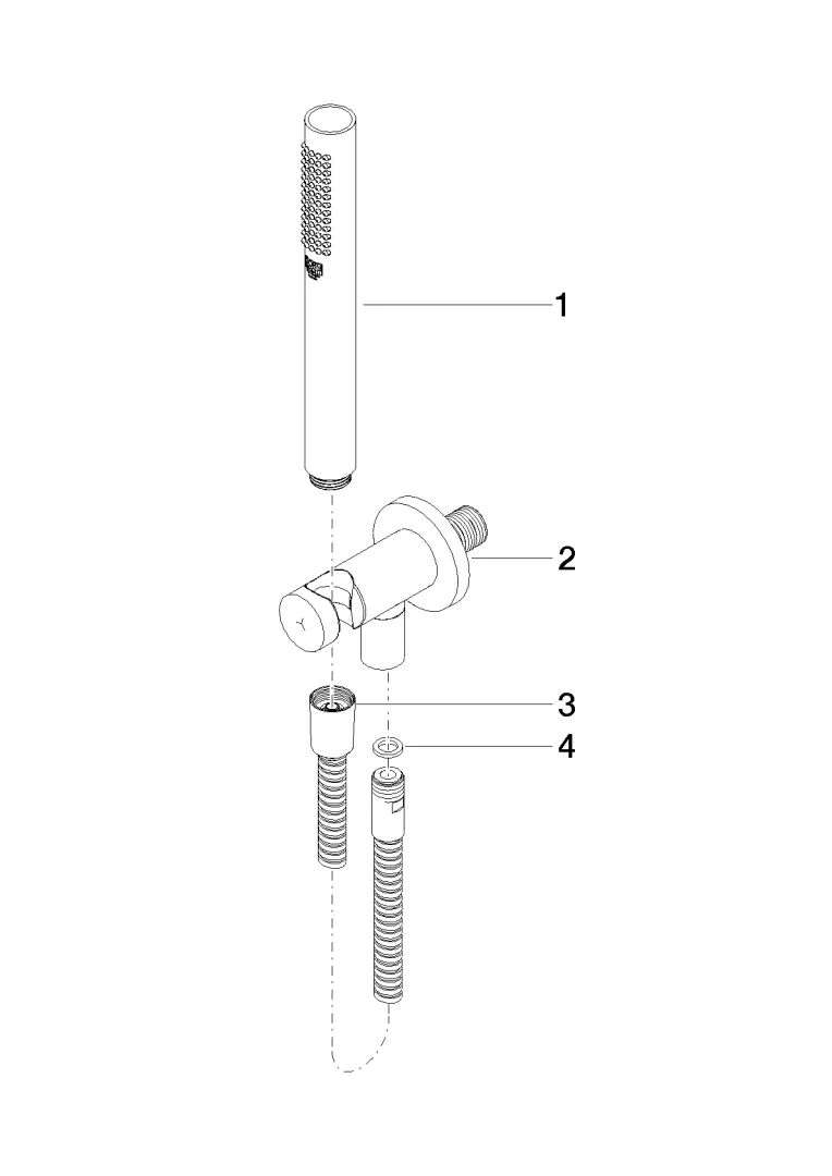 Schlauchbrausegarnitur mit integriertem Brausehalter SERIENSPEZIFISCH Chrom 27802660