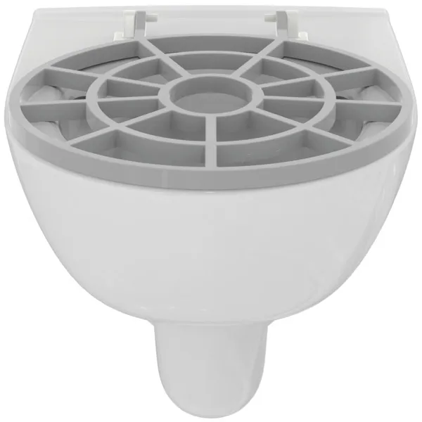 Fäkalienausguß mit Wandtiefspül-WC i.life A Randlos 360x540x330mm SmartGuard+ Weiß mit WC-Klapprost Grau Fäkalienausguß mit Wandtiefspül-WC i.life A Randlos 360x540x330mm SmartGuard+ Weiß mit WC-Klapprost Grau