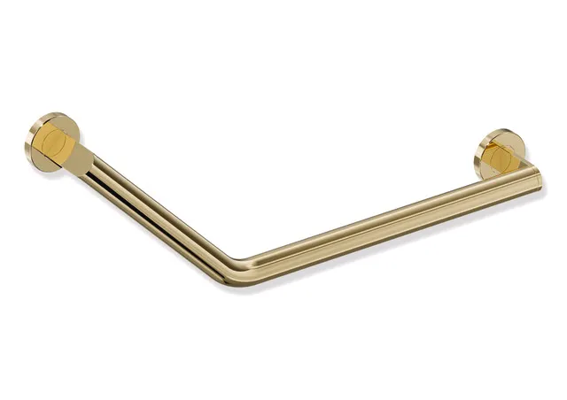 Winkelgriff des Systems 900, Edelstahl, PVD, Achsmaße 620 mm und 283 mm, Winkel 135°, D: 32 mm, Ausführung rechts, in Farbe CK (Messing glänzend) Winkelgriff des Systems 900, Edelstahl, PVD, Achsmaße 620 mm und 283 mm, Winkel 135°, D: 32 mm, Ausführung rechts, in Farbe CK (Messing glänzend)