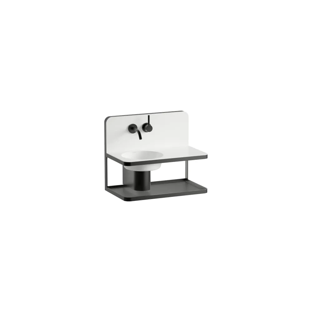Laufen Waschplatz STEEL19 glasierter Stahl rechteckig Becken links 600 x 360 x 497 mm in weiß Laufen Waschplatz STEEL19 glasierter Stahl rechteckig Becken links 600 x 360 x 497 mm in weiß