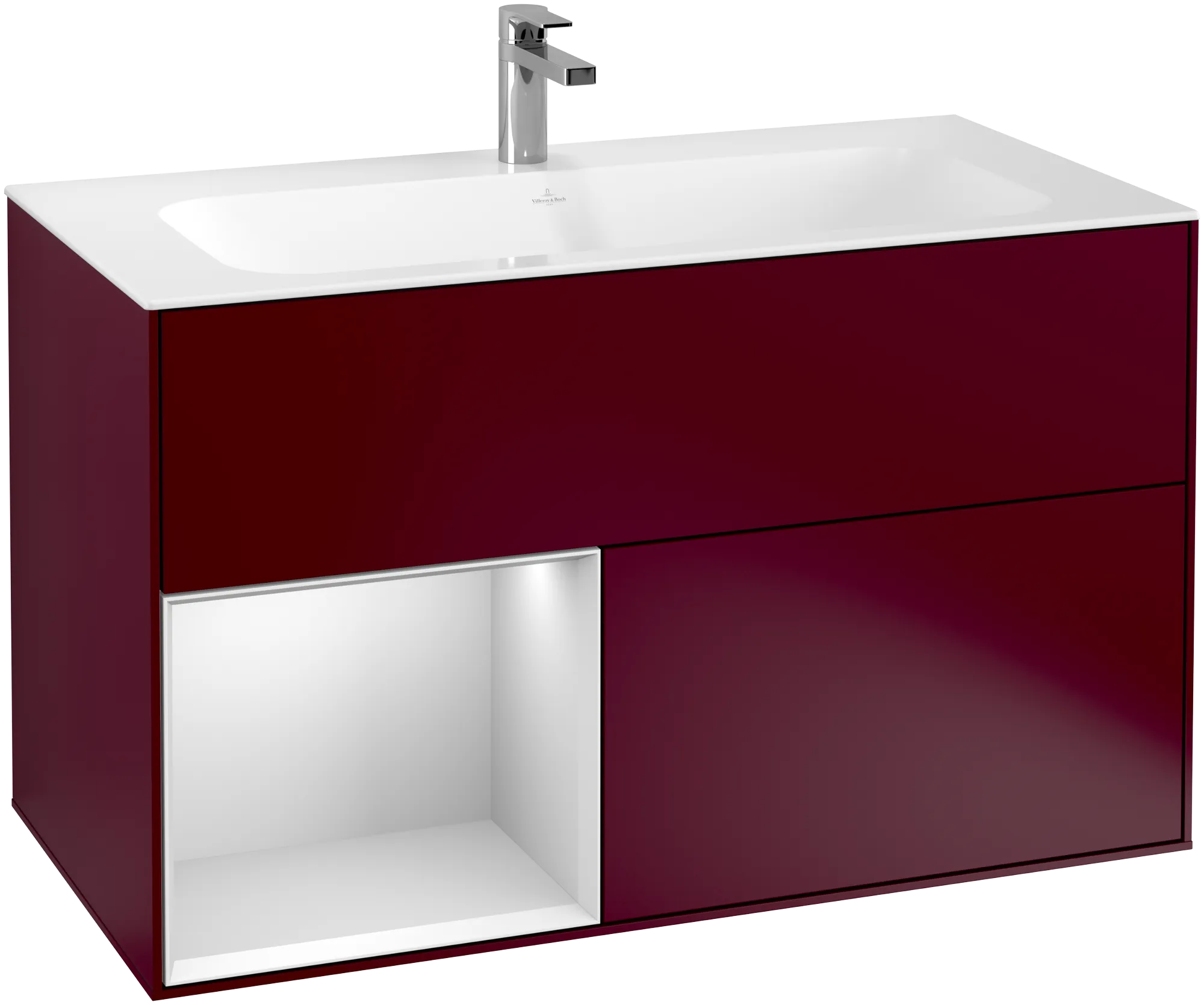 Villeroy & Boch Waschtischunterschrank „Finion“ für Schrankwaschtisch 996 × 591 × 498 mm Peony Matt Lacquer, für Becken mittig Villeroy & Boch Waschtischunterschrank „Finion“ für Schrankwaschtisch 996 × 591 × 498 mm Peony Matt Lacquer, für Becken mittig