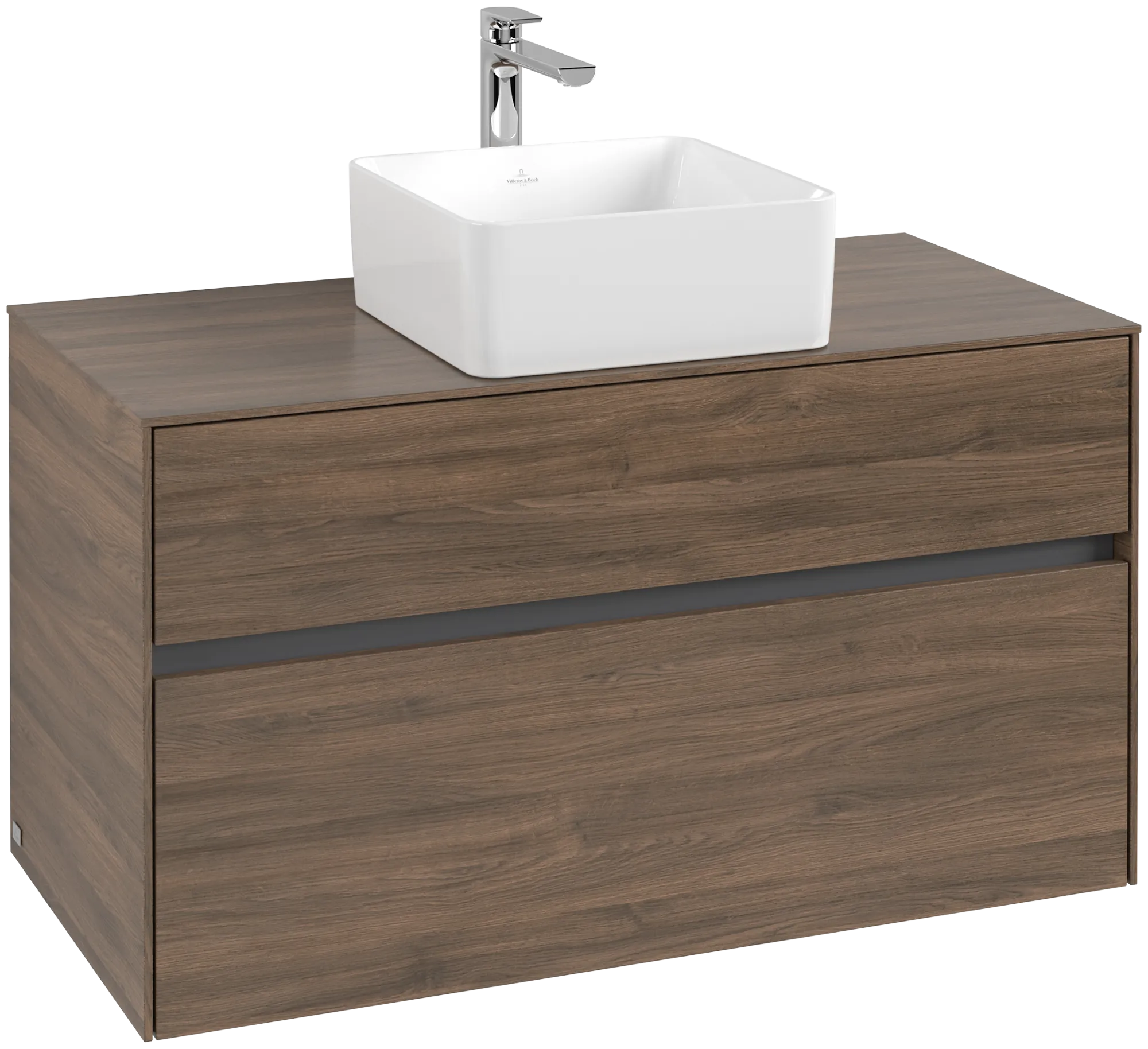 Villeroy & Boch Waschbeckenunterschrank Collaro C03800 Arizona Oak, 1000x548x500 mm, Eckig, mit SoftClosing, 2 Auszüge, mittiges Waschbecken Villeroy & Boch Waschbeckenunterschrank Collaro C03800 Arizona Oak, 1000x548x500 mm, Eckig, mit SoftClosing, 2 Auszüge, mittiges Waschbecken