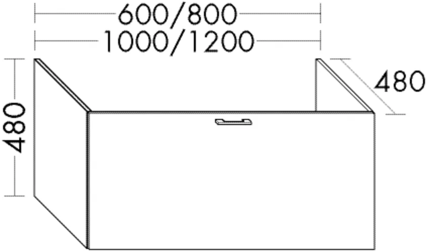 Waschtischunterschrank Sys30 von burgbad - 1 Auszug, 480x1200x480 mm, für Mineralguss-Waschtisch Sys M7 plus Waschtischunterschrank Sys30 von burgbad - 1 Auszug, 480x1200x480 mm, für Mineralguss-Waschtisch Sys M7 plus