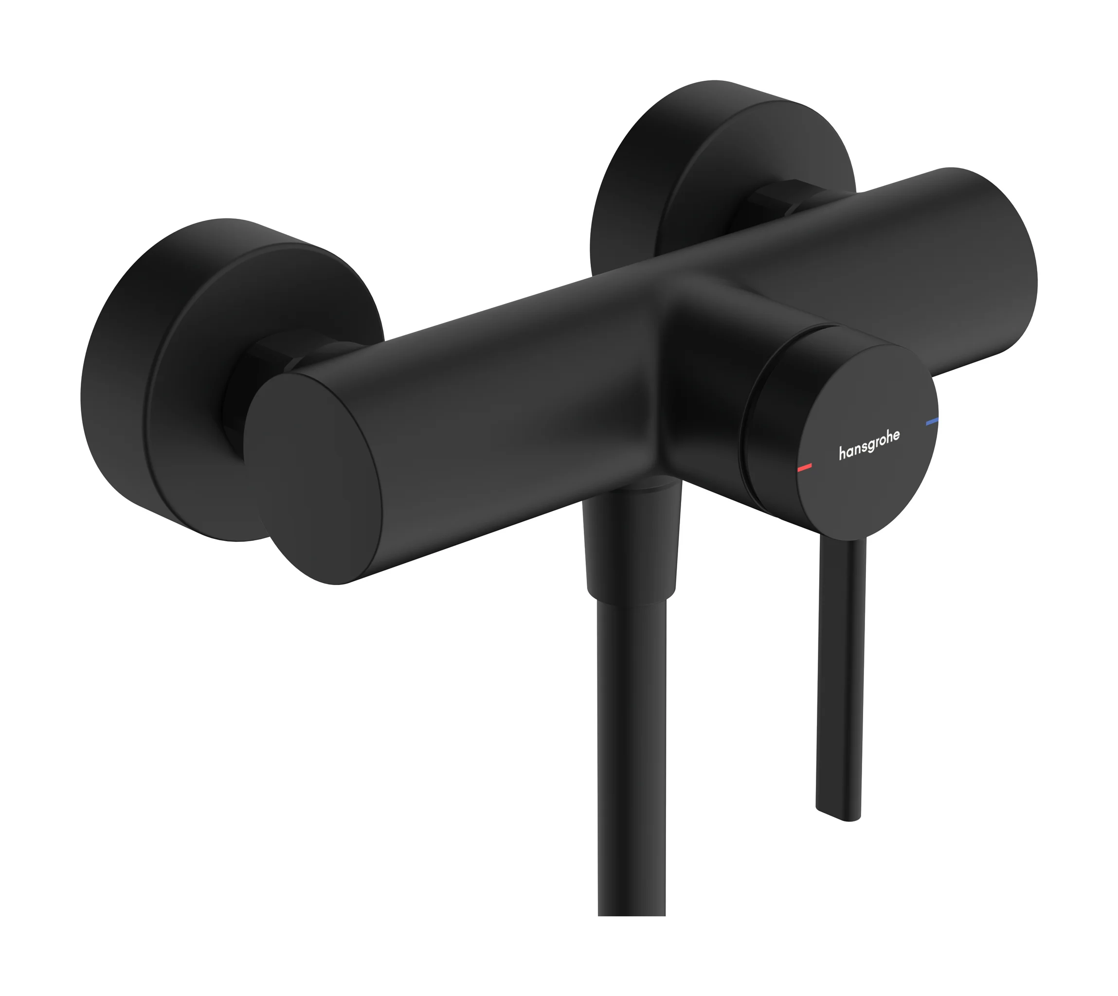 Hansgrohe Zesis S Einhebel-Brausemischer Aufputz mattschwarz, Stichmaß 150 ± 12 mm, max. Durchflussmenge 12 l/min bei 3 bar, Keramikmischsystem, Temperaturbegrenzung einstellbar, Rückflussverhinderer, Schalldämpfer, Anschluss DN15