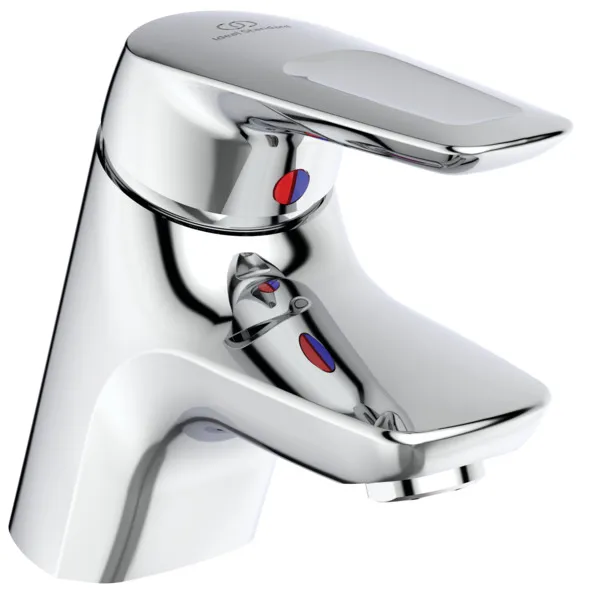 Waschtischarmatur Ceramix Blue, Piccolo, mit Ablaufgarnitur, Ausladung 117mm, Chrom Waschtischarmatur Ceramix Blue, Piccolo, mit Ablaufgarnitur, Ausladung 117mm, Chrom