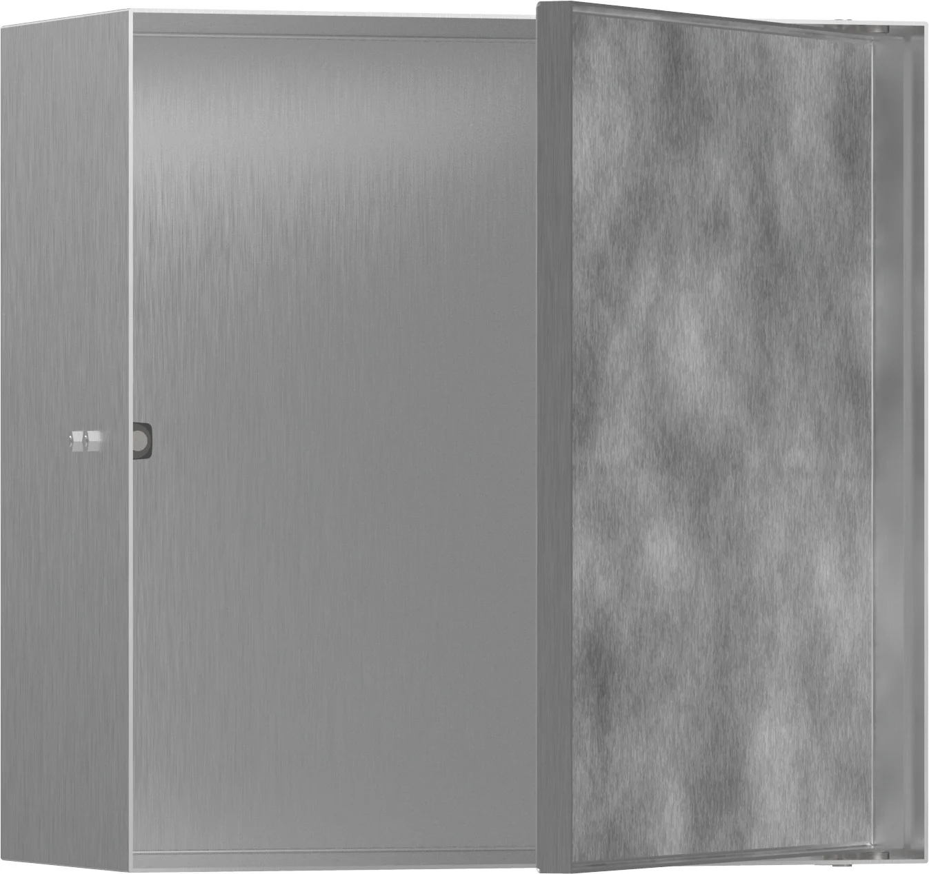 Hansgrohe XtraStoris Rock Wandnische mit befliesbarer Tür 300 x 300 x 140 mm, Edelstahl gebürstet